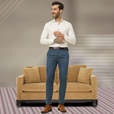 TDE Regular Fit Men Blue Trousers