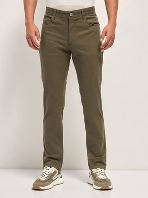 THE BEAR HOUSE Slim Fit Men Dark Green Trousers