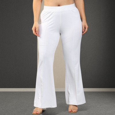 nitafashion Loose Fit Women White Trousers