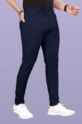 GIBBONTE Slim Fit Men Blue Trousers