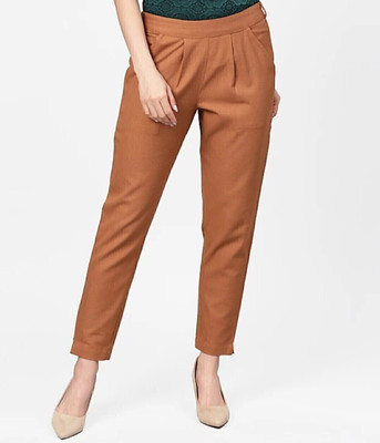 Fiona Regular Fit Women Beige Trousers