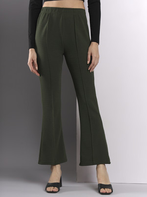 Q-Rious Regular Fit Women Green Trousers