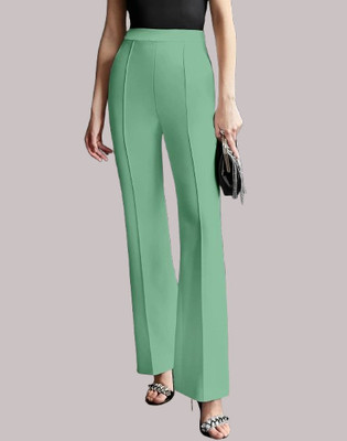 HouseOfCommon Regular Fit Women Light Green Trousers