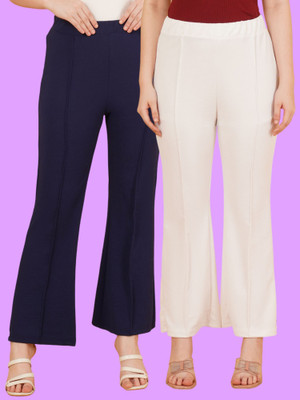 Parona Regular Fit Women Blue, White Trousers