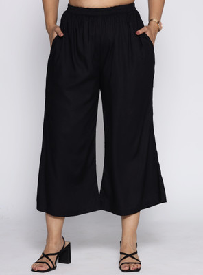 LetsDressUp Regular Fit Women Black Trousers