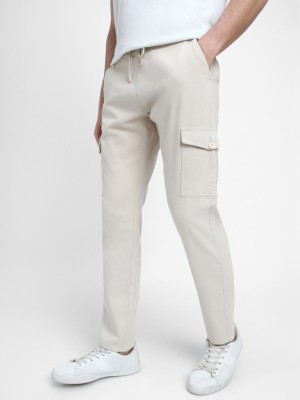 Dennis Lingo Slim Fit Men Cream Trousers