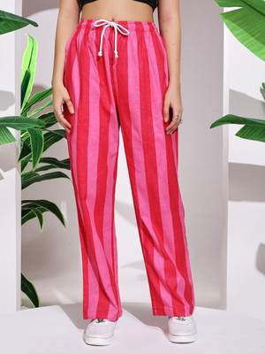 Ravaiyaa - Attitude Is Everything Regular Fit Women Pink Trousers