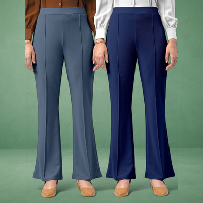 Anitafashion Loose Fit Women Grey, Dark Blue Trousers