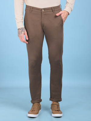 CRIMSOUNE CLUB Slim Fit Men Brown Trousers