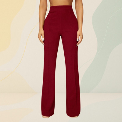 nitafashion Loose Fit Women Maroon Trousers
