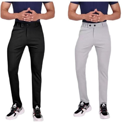 STYLES ERA Skinny Fit Men Black, Grey Trousers