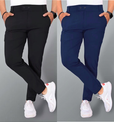 Vimla Textile Regular Fit Men Black, Blue Trousers