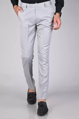 Shree VastraVeda Regular Fit Men Silver Trousers