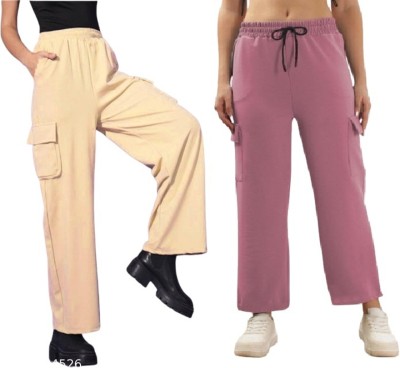 AKSFAB Regular Fit Women Pink, Beige Trousers