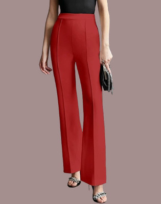 HouseOfCommon Regular Fit Women Red Trousers