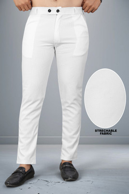 JACKBELLA Slim Fit Men White Trousers