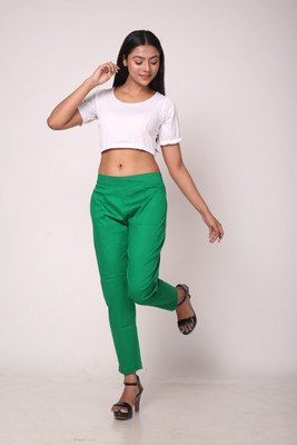 Kapokfashion Regular Fit Women Green Trousers