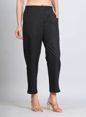 VENITYWAVE Regular Fit Women Black Trousers
