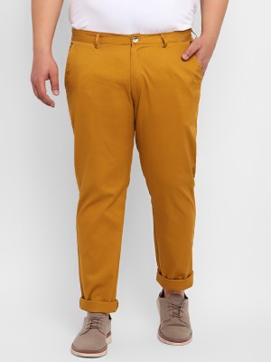 Urbano Plus Regular Fit Men Yellow Trousers