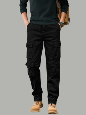 Leriya Fashion Regular Fit Men Black Trousers