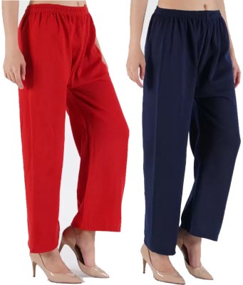 MIXFIT Regular Fit Women Dark Blue, Red Trousers