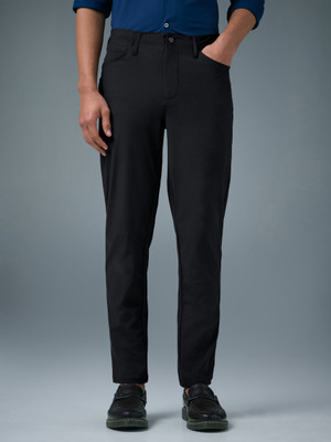 TECHNOSPORT Straight Fit Men Black Trousers