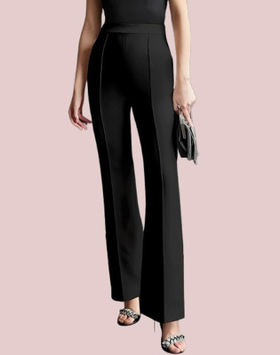 HouseOfCommon Regular Fit Women Black Trousers