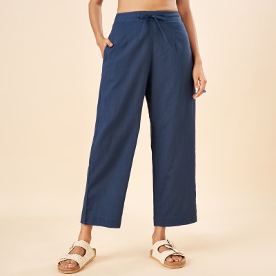 Akkriti by Pantaloons Comfort Fit Women Dark Blue Trousers