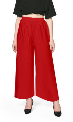 plus5 Comfort Fit Women Red Trousers