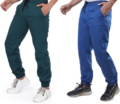 UNOSEVEN Regular Fit Boys Dark Green, Blue Trousers