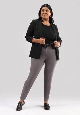 BlissClub Ultimate Cigarette Pants - Tall Straight Fit Women Grey Trousers