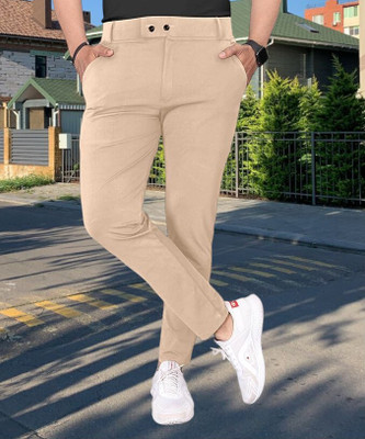 THE PVR CLOTHING Straight Fit Men Cream Trousers