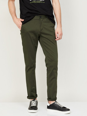 Fame Forever by Lifestyle Slim Fit Men Light Green Trousers