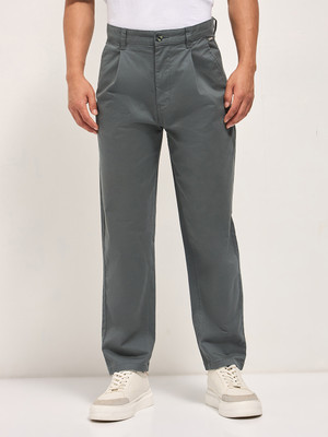 THE BEAR HOUSE Regular Fit Men Grey Trousers
