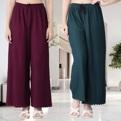 KWSH Regular Fit Women Purple, Green Trousers
