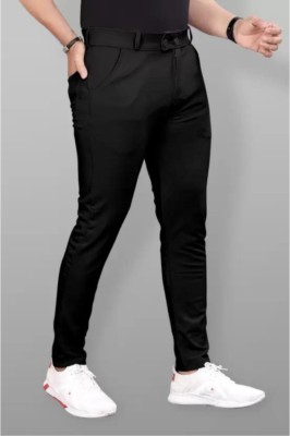 We Perfect Regular Fit Men Black Trousers