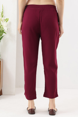 mustard Regular Fit Women Red Trousers