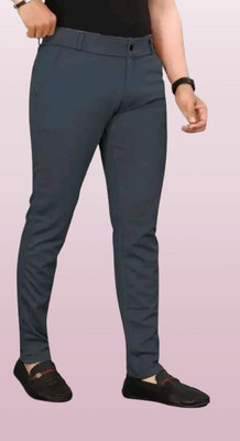 CIVIRASTTYLE Slim Fit Men Grey Trousers