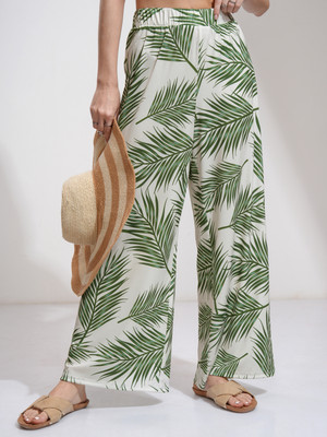 Tokyo Talkies Flared Women Green Trousers