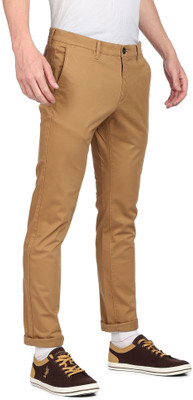 U.S. POLO ASSN. Regular Fit Men Brown Trousers