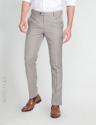 ARROW Slim Fit Men Brown Trousers