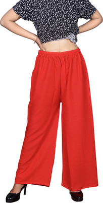 PinkCity Style Relaxed Women Red Trousers