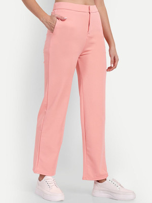 Broadstar Straight Fit Women Pink Trousers