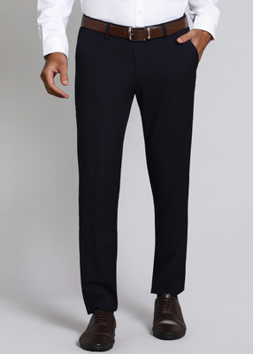 PETER ENGLAND Regular Fit Men Black Trousers