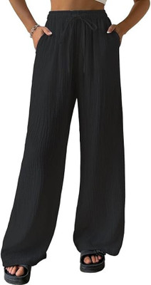 Khdijh Creation Regular Fit, Comfort Fit Women Black Trousers