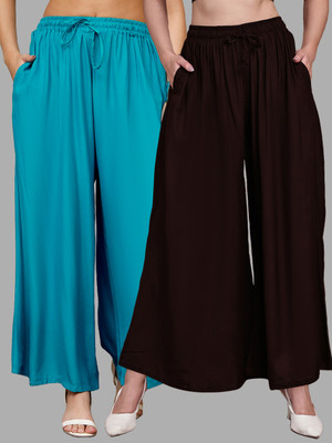 VALLES365 by S.c. Flared Women Brown, Green Trousers
