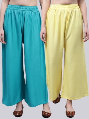 VALLES365 by S.c. Flared Women Green, Yellow Trousers