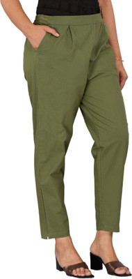 Zucii Regular Fit Women Dark Green Trousers