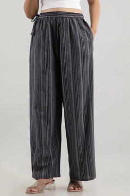 KANCHUK Regular Fit Women Black, Grey Trousers