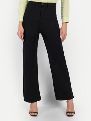 Broadstar Relaxed Women Black Trousers